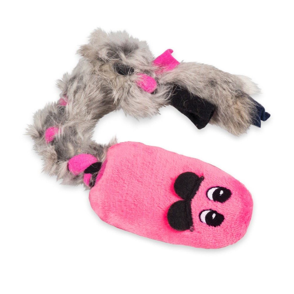 Pískací Potvůrky Krysa s králičí kožešinou - růžová