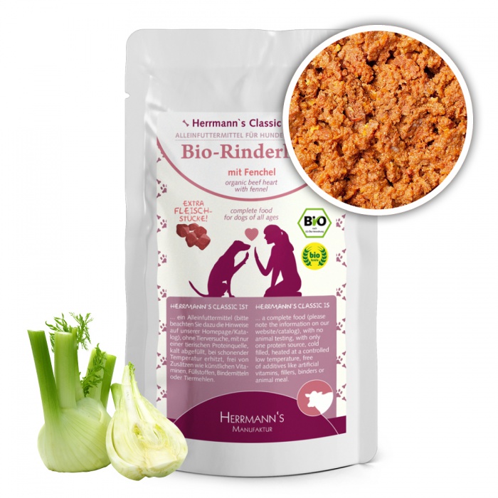 BIO Kapsička. Hovězí srdce s fenyklem 130 g