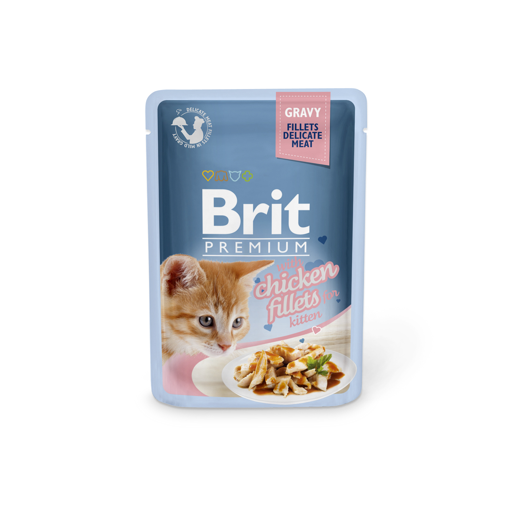 BRIT Premium CAT kapsička Chicken Fillets in Gravy Kitten 85 gr.