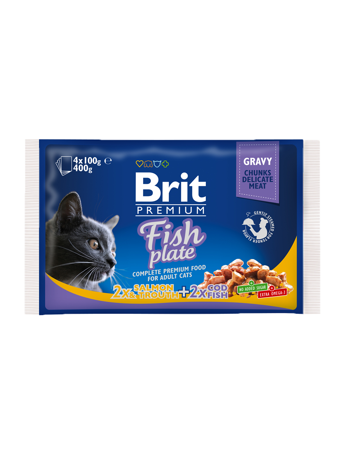 Brit Premium Cat kapsičky Fish Plate 400gr.