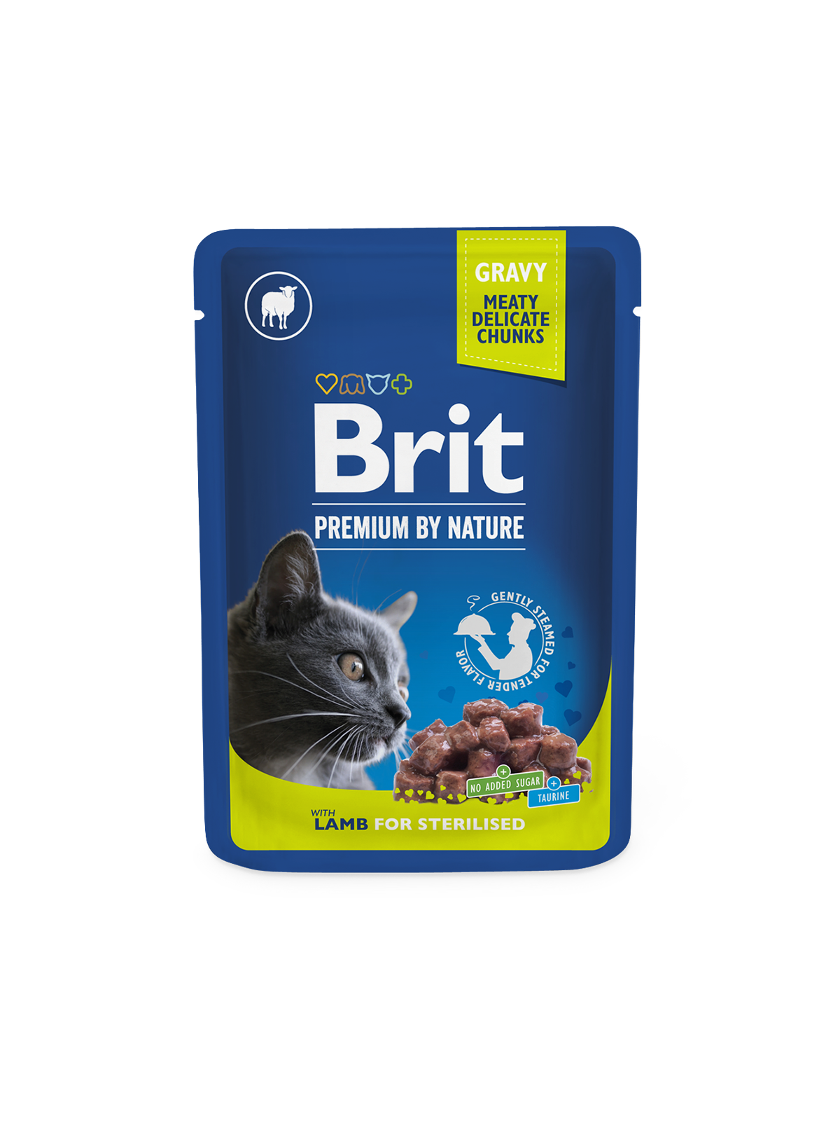 BRIT Premium CAT kapsička Lamb in Gravy Sterilised 100 gr.