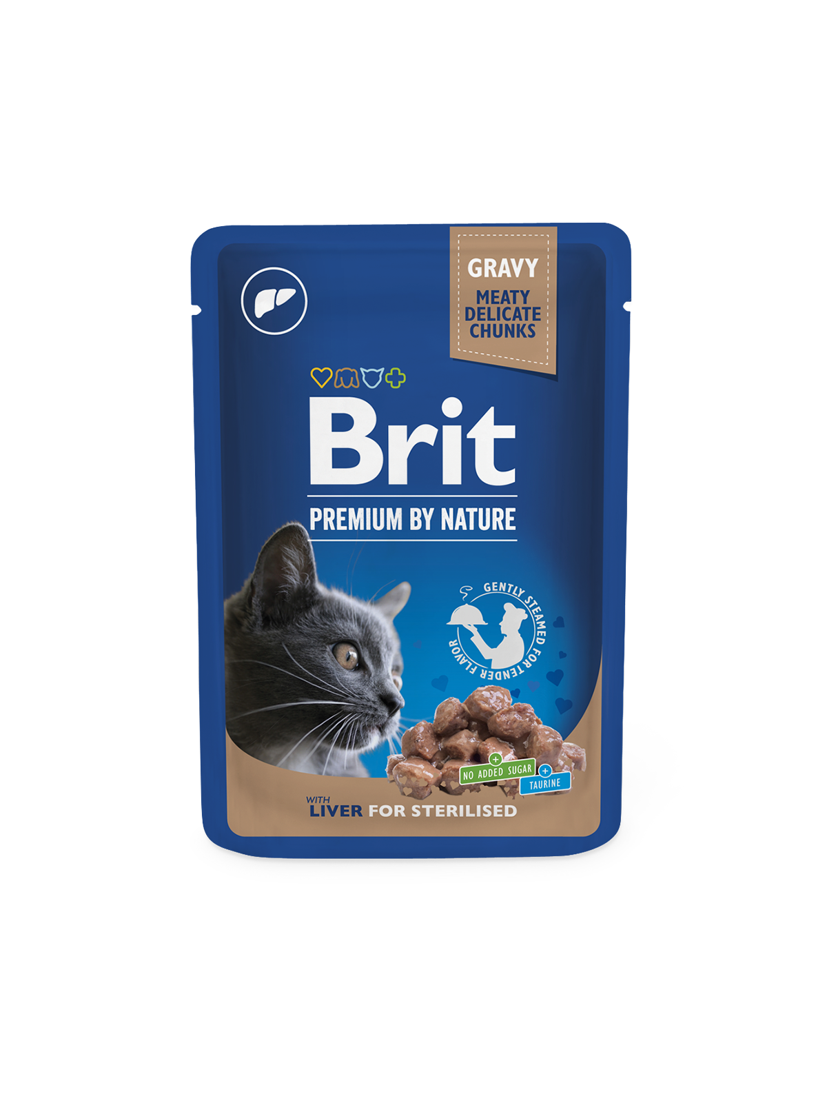 BRIT Premium CAT kapsička Chunks in Gravy with Liver Sterilised 100 gr.