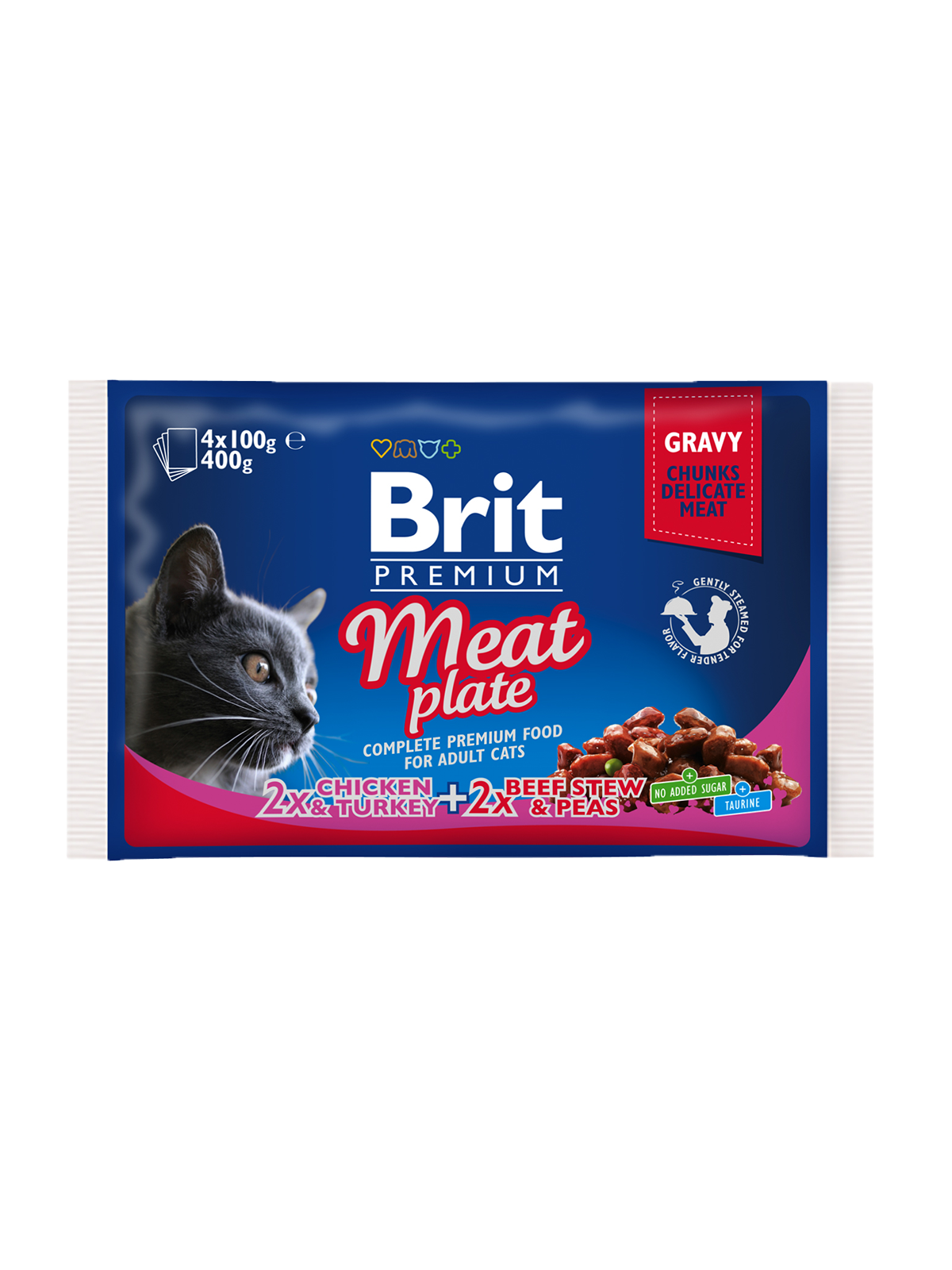 Brit Premium Cat kapsičky Meat Plate 400gr.