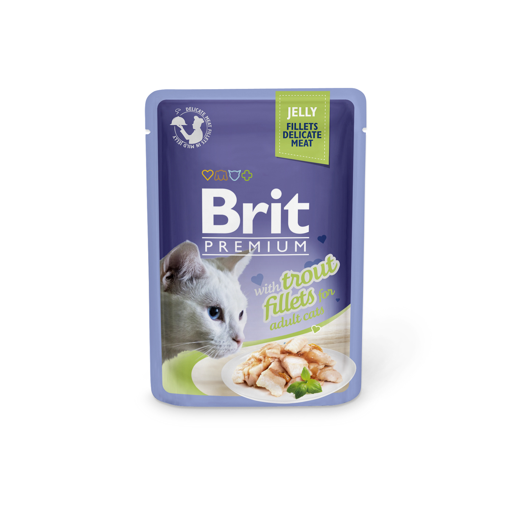 BRIT Premium CAT kapsička Trout Fillets in Jelly 85 gr.
