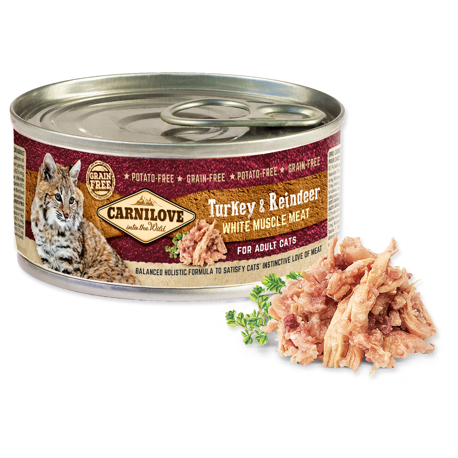 Konzerva CARNILOVE WMM Turkey & Reindeer for Adult Cats 100g