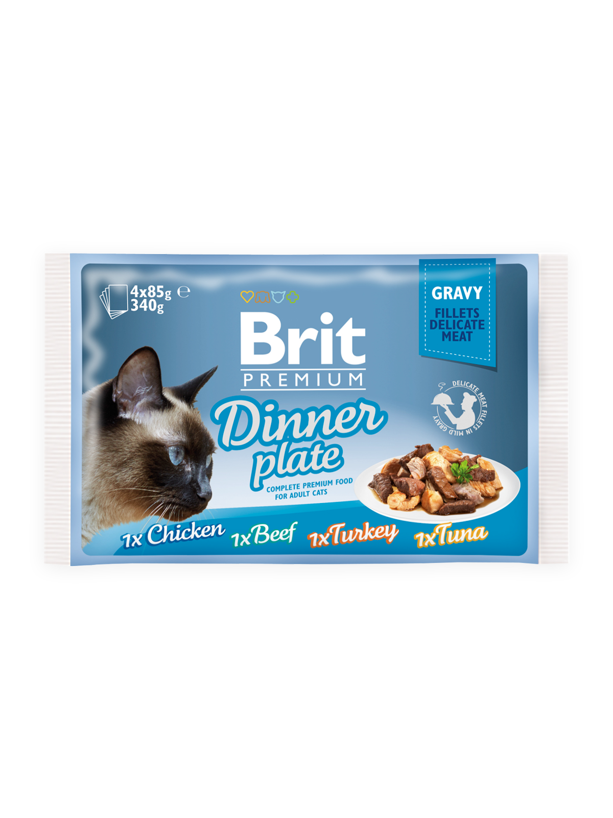 Brit Premium Cat kapsičky Dinner Plate Gravy 340gr.