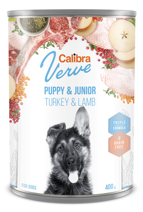 Calibra Dog Verve konz.GF Junior Turkey&Lamb 400g
