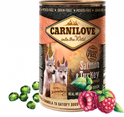 Konzerva CARNILOVE Puppy Wild Meat Salmon & Turkey 400g