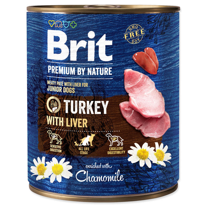 Brit Premium Dog by Nature konz Turkey & Liver 800g