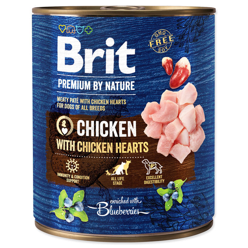 Brit Premium Dog by Nature konz Chicken & Hearts 800g