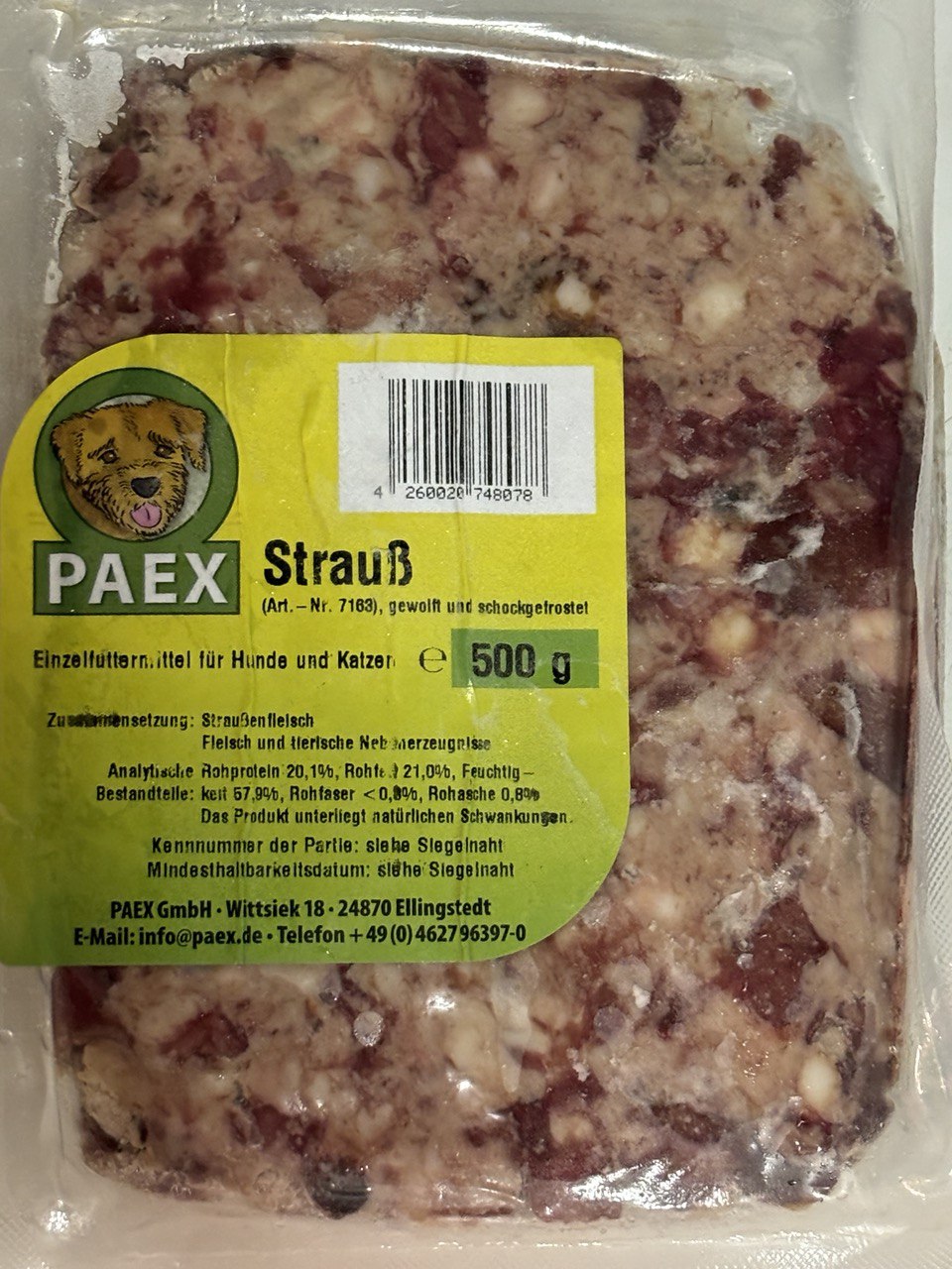 PAEX  Pštros mletý (Strauss) 500g