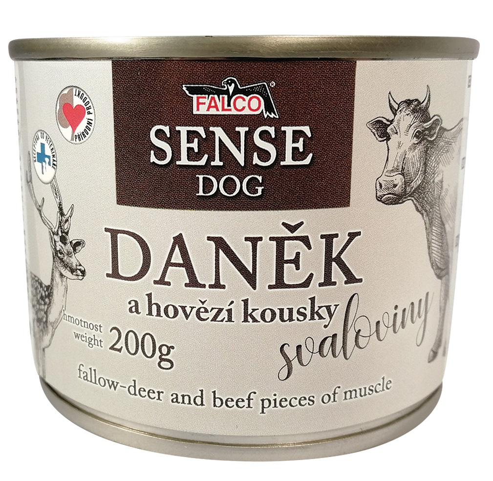 FALCO SENSE DOG daněk a hovězí kousky svaloviny 200g