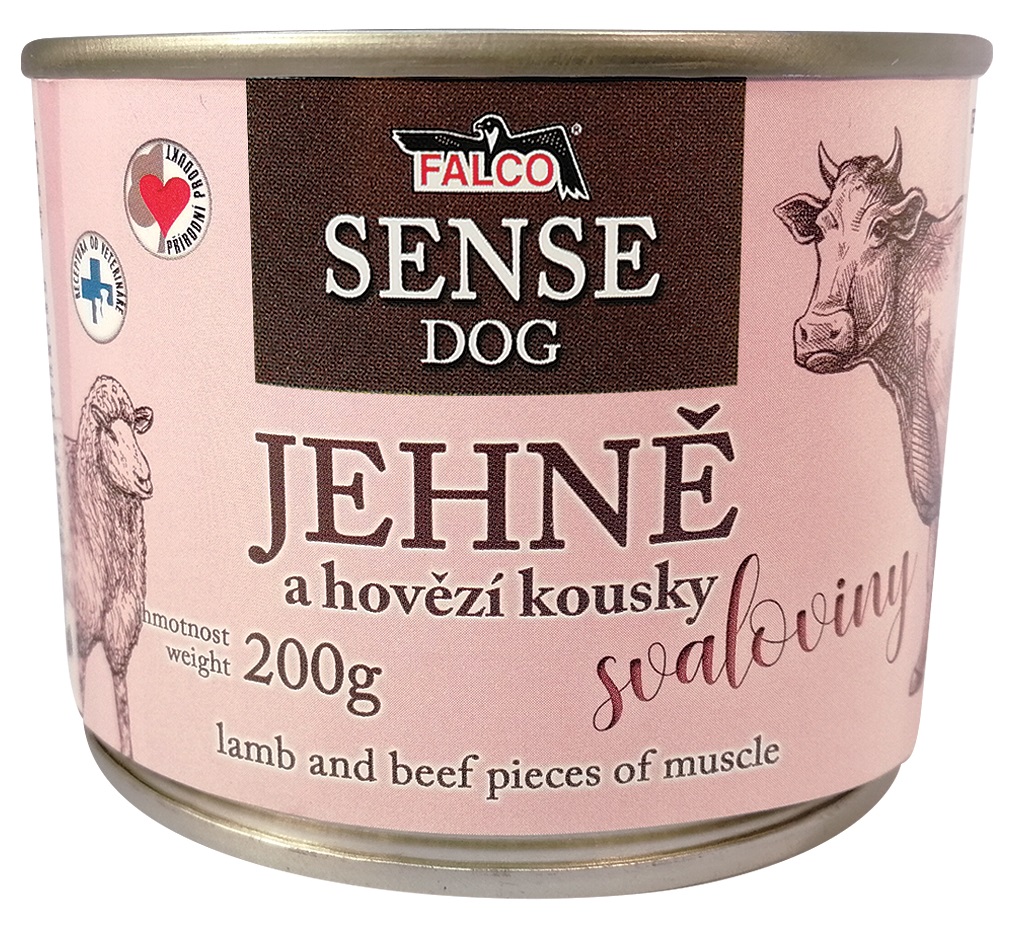 FALCO SENSE DOG jehně a hovězí kousky svaloviny 200g