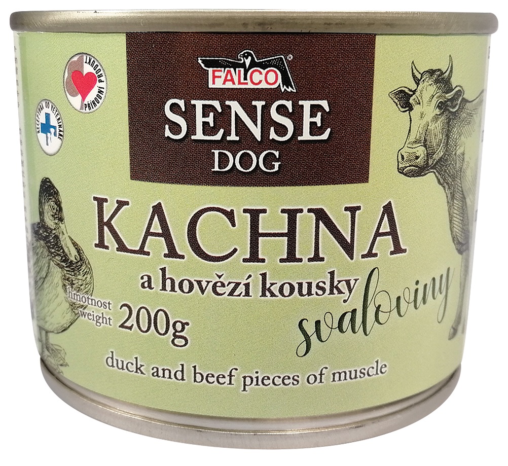 FALCO SENSE DOG kachna a hovězí kousky svaloviny 200g