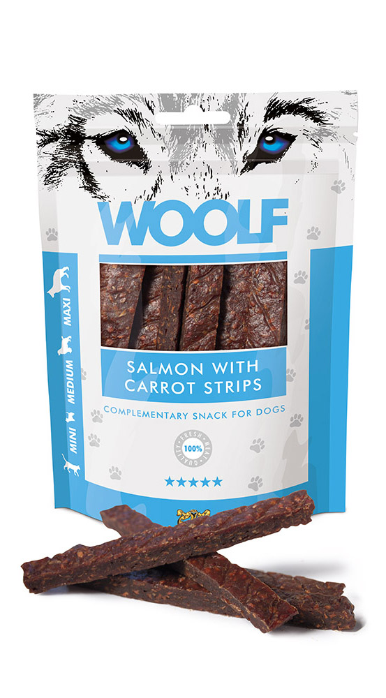 WOOLF pochoutka salmon with carrot strips 100g