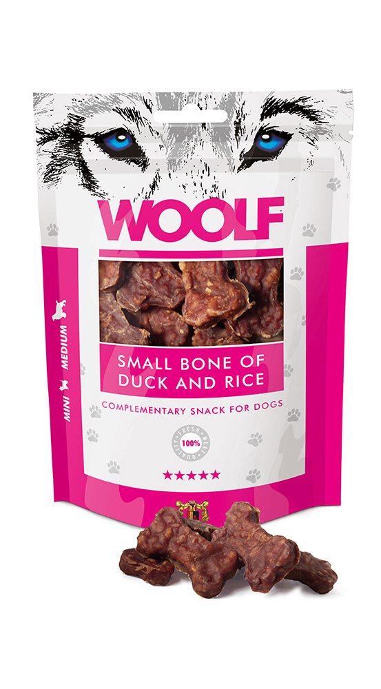 WOOLF pochoutka small bone of duck and rice 100g