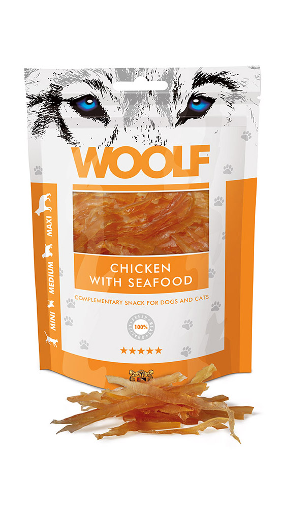 WOOLF pochoutka chicken with seafood 100g