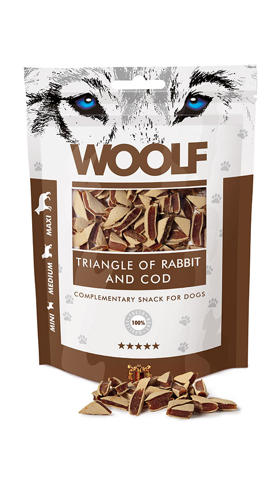 WOOLF pochoutka Rabbit and Cod Triangle 100g