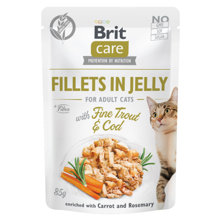 Brit Care Cat kapsička Jelly with Fine Trout & Cod 85 g