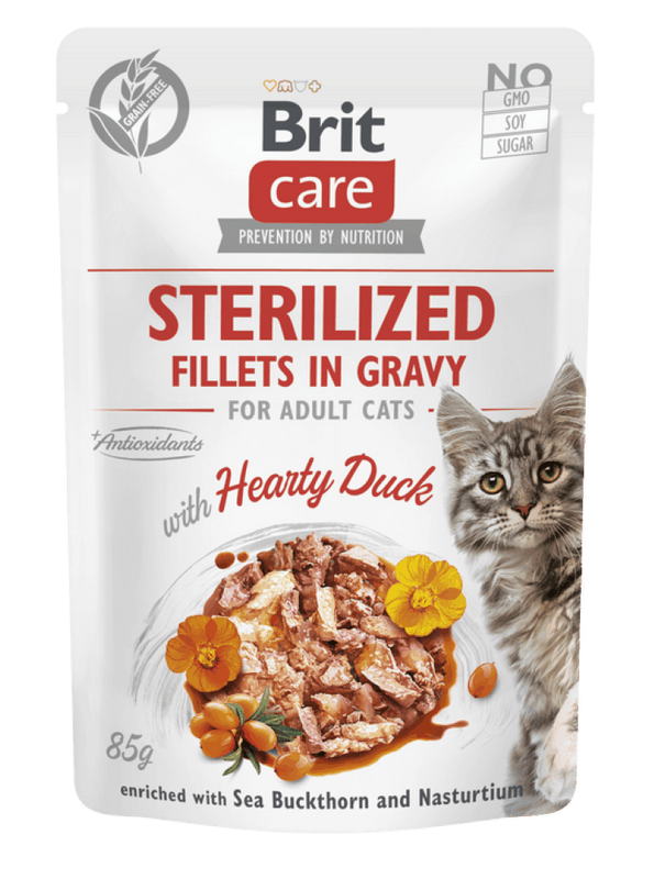 Brit Care Cat kapsička Sterilized Gravy with Hearty Duck 85 g