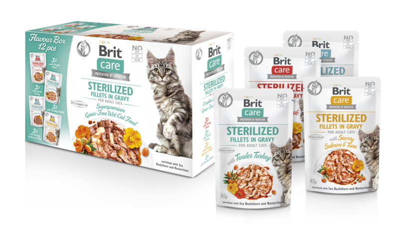 Brit Care Cat kapsičky Sterilized Fillet in Gravy (12 x 85 g)