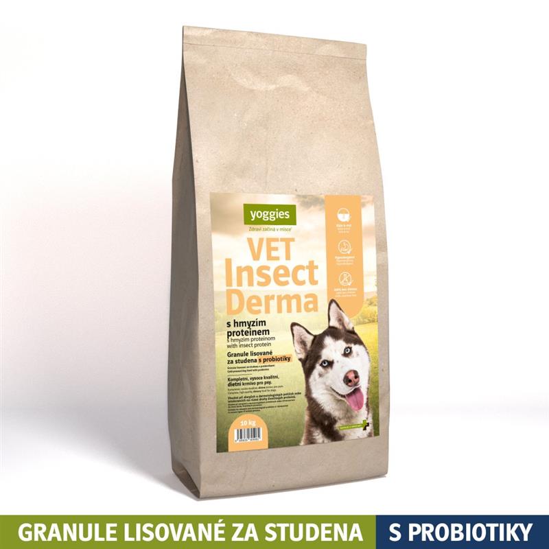 Yoggies VET Insect Derma s hmyzím proteinem, granule lisované za studena s probiotiky 10kg