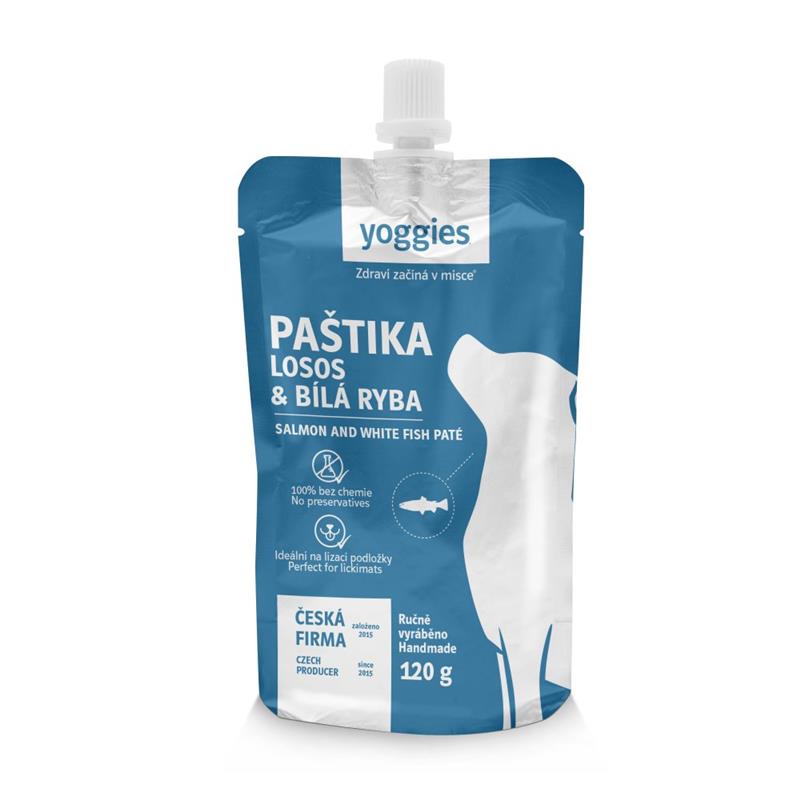 Yoggies paštika - losos a bílá ryba 120g