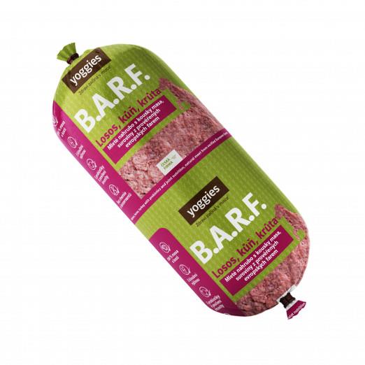 Yoggies B.A.R.F. Losos, kůň, krůta s probiotiky a kloubní výživou 1300g