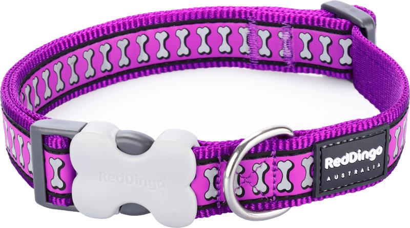 Obojek RD 12 mm x 20-32 cm - Bones Rfx - fialová