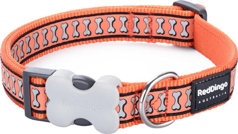 Obojek RD 12 mm x 20-32 cm - Bones Rfx - oranžová