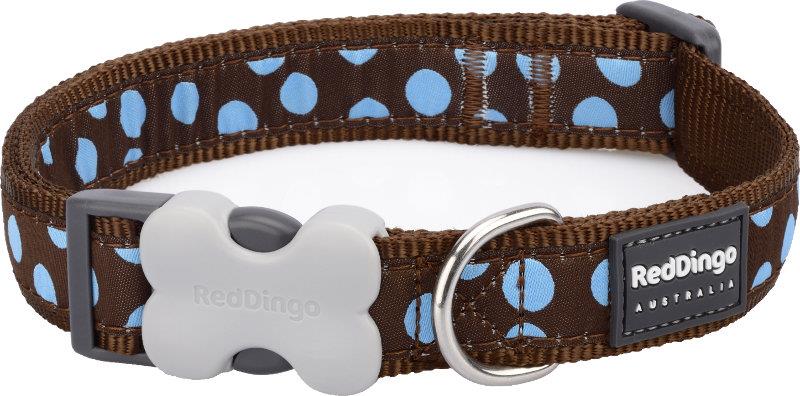 Obojek RD 12 mm x 20-32 cm - Blue Spots on Brown