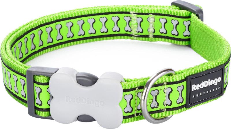 Obojek RD 12 mm x 20-32 cm - Bones Rfx - limetková