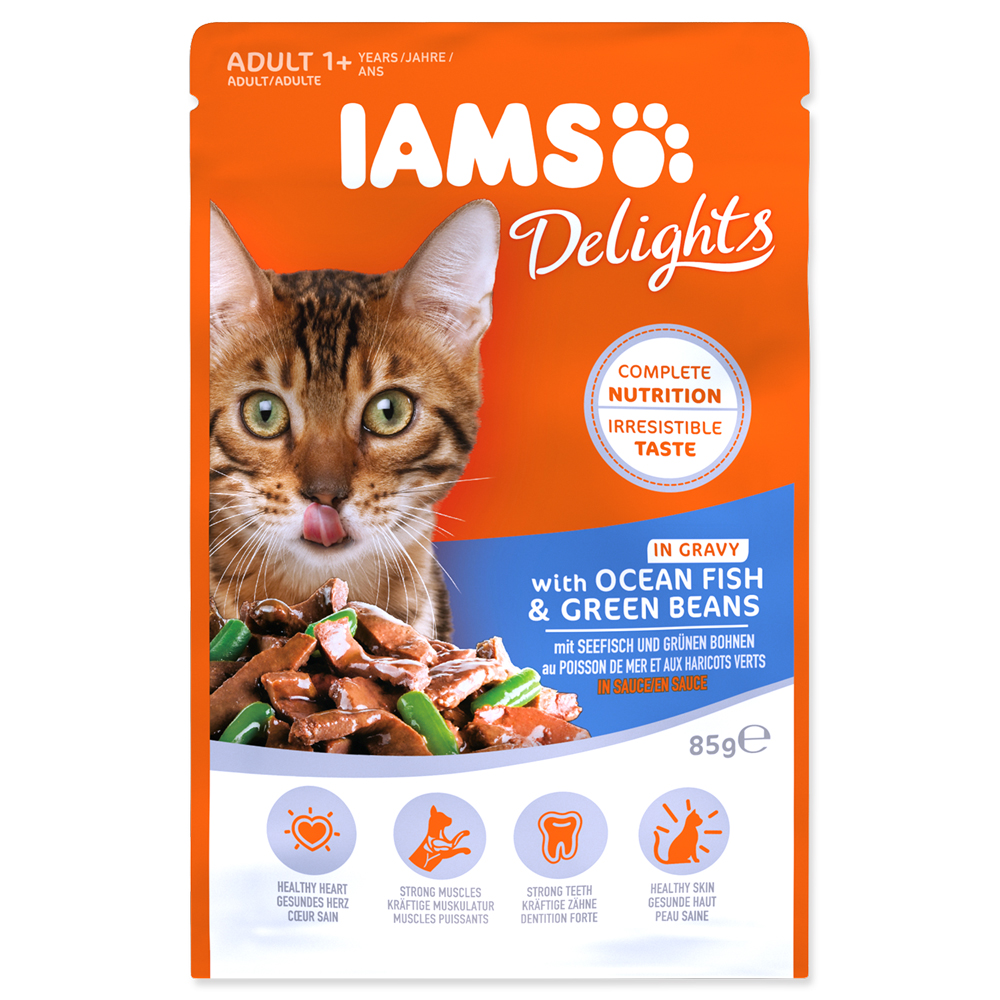 IAMS Cat Delights Ocean Fish & Green Beans in Gravy 85g