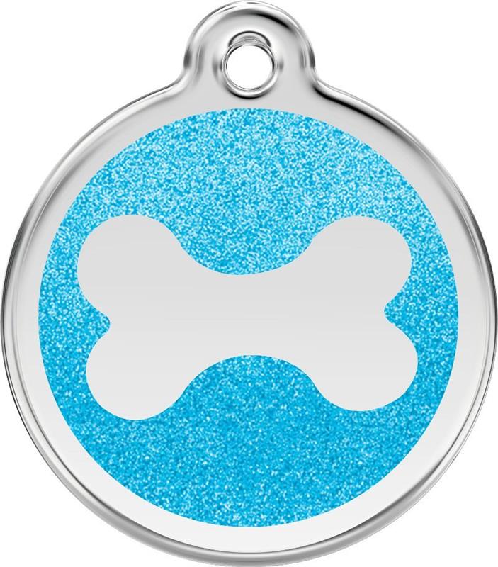 Známka Red Dingo Kost - Aqua třpytivá S