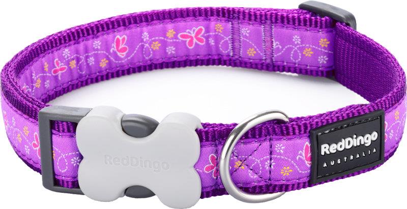 Obojek RD 12 mm x 20-32 cm - Butterfly Purple