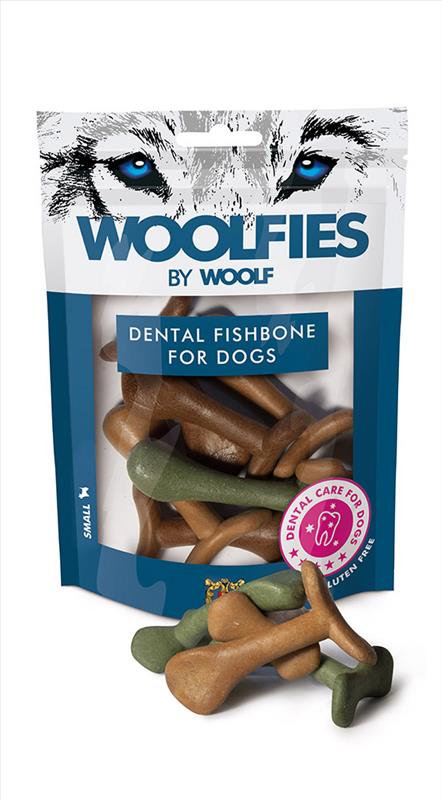 Pochoutka dentální Woolfies Dental Fishbone S 200g