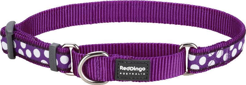 Obojek polos. RD 15 mm x 26-40 cm - White Spots on Purple