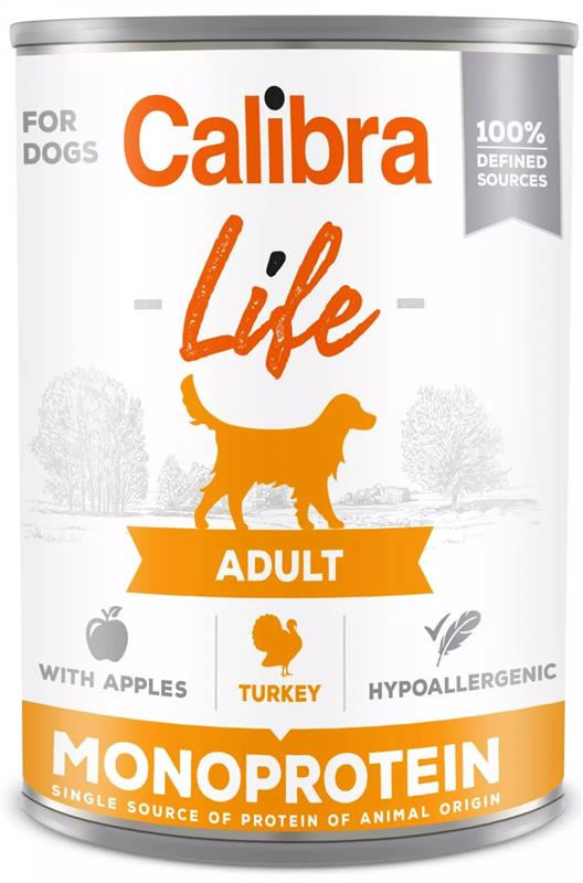 Calibra Dog Life  konz.Adult Turkey with apples 400g