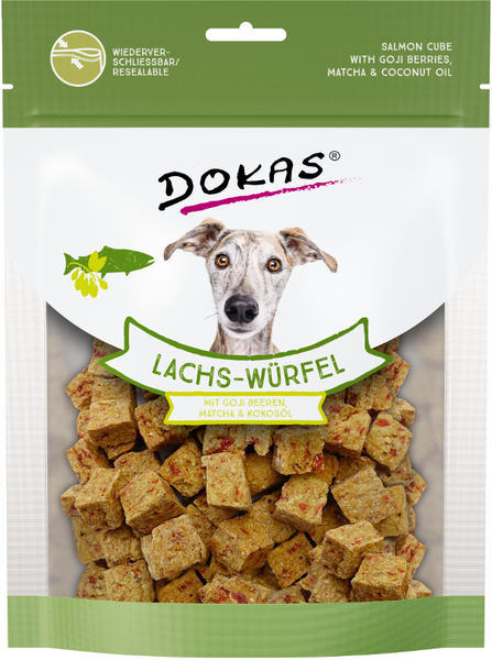 Dokas - Kostky z lososa s goji a matchou 150 g