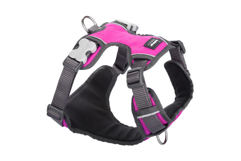 Postroj RD polstrovaný XS - 31-43 cm - Tm. růžová