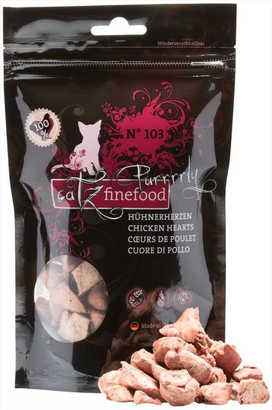 Catz finefood Purrrrly N° 103 – sušená kuřecí srdíčka 35 g