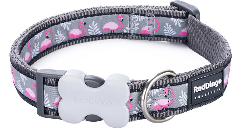 Obojek RD 12 mm x 20-32 cm - Flamingo Cool Grey