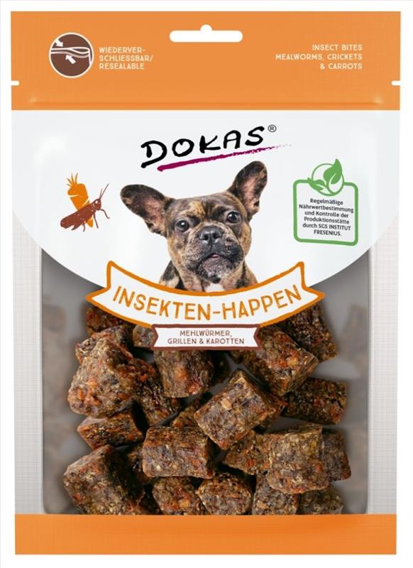 Dokas – Kostičky s hmyzem a mrkví 100g