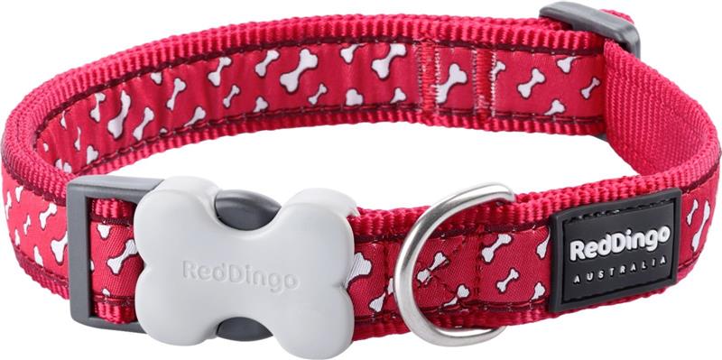 Obojek RD 12 mm x 20-32 cm - Flying Bones Red