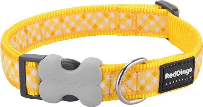 Obojek RD 12 mm x 20-32 cm - Gingham Yellow