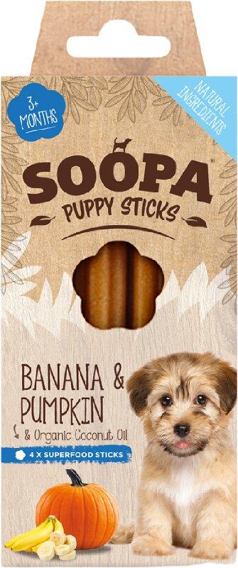 Dentální tyčinky Soopa Puppy s banánem a dýní 100g