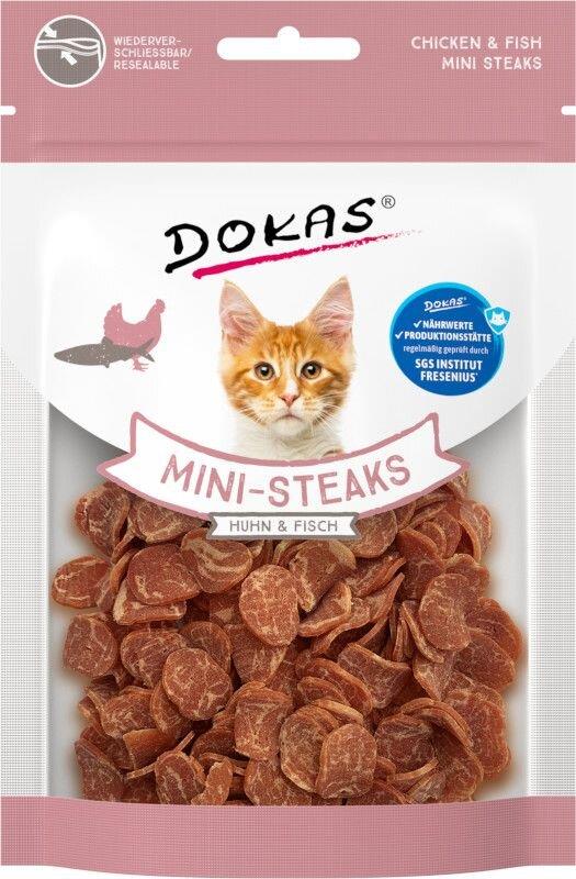 Dokas - Kuře a treska mini steaky pro kočky 25 g