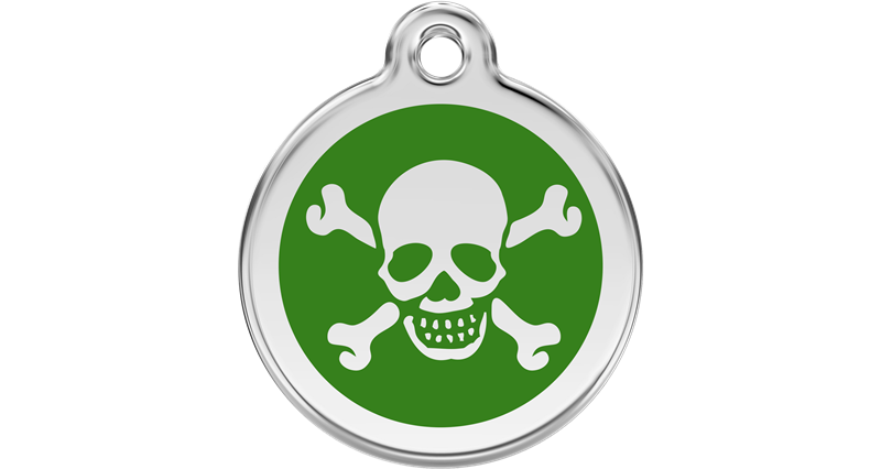 Známka Red Dingo Lebka zelená M