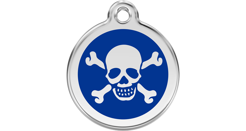 Známka Red Dingo Lebka modrá S