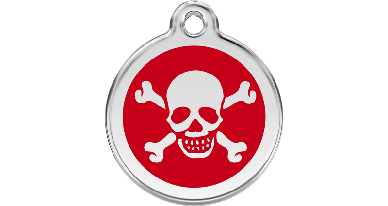 Známka Red Dingo Lebka červená S